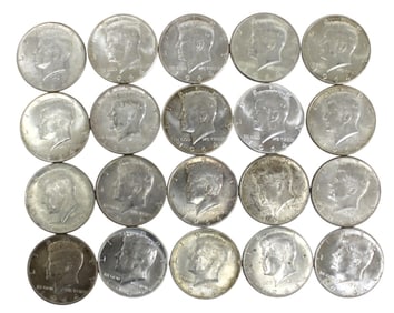 20 US Kennedy Silver Half Collars - 1964