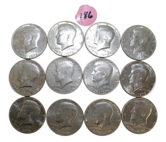 12 US Kennedy Bicentennial Half Dollars: 1976