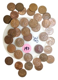 38 Canadian pennies various dates