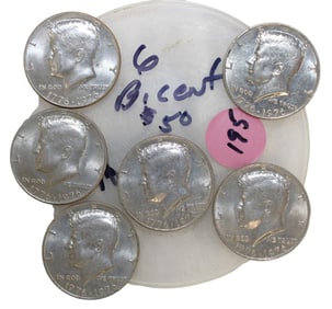 6 US Bicentennial half dollars: 1976