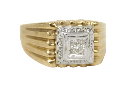 14kt yellow & white gold diamond ring approx. .3ct