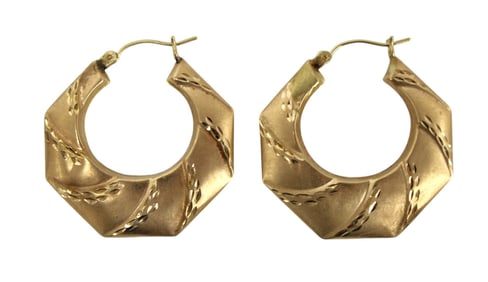 14kt yellow gold hoop earrings