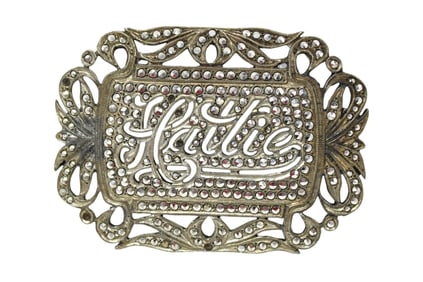 Vintage sterling brooch, latch pin is broken, 2" x 1"