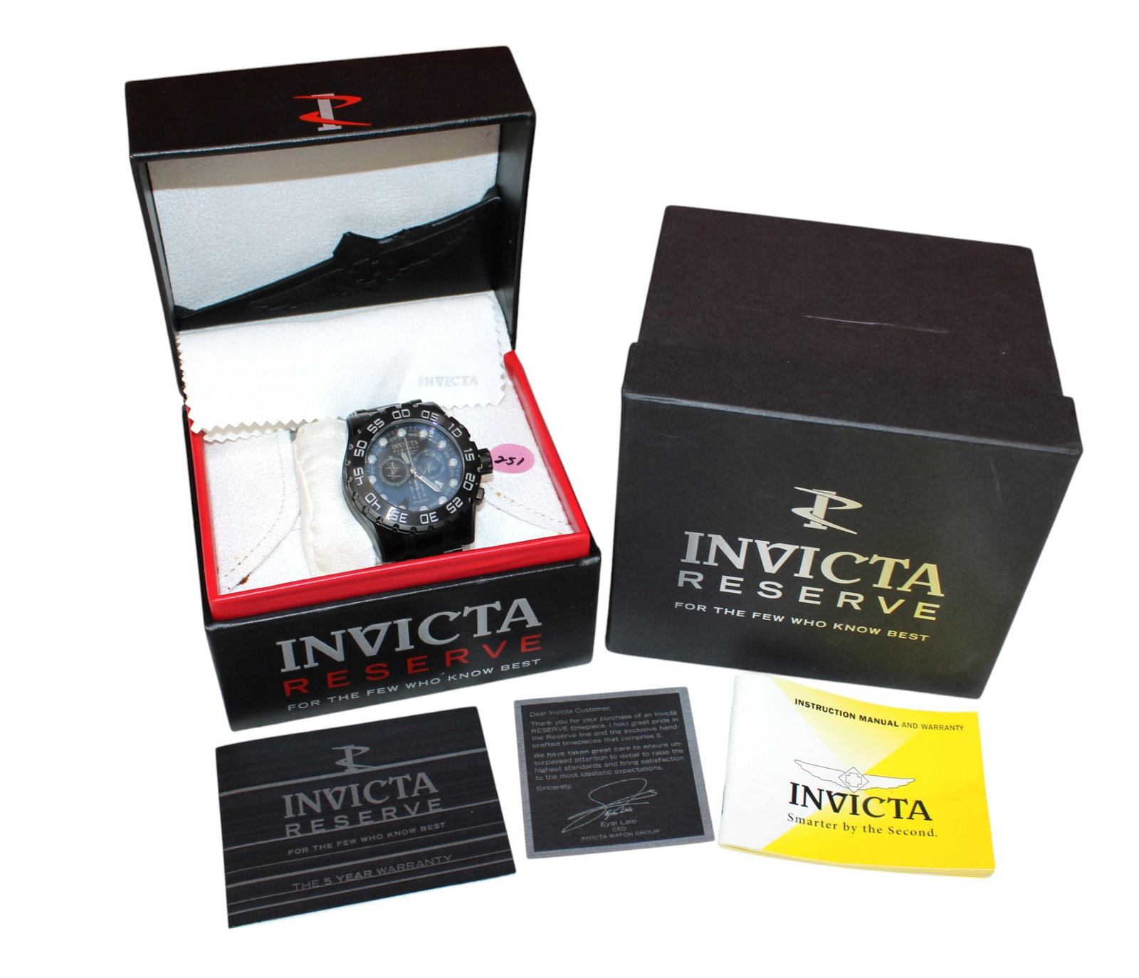 Invicta Reserve Watch with Box and paperwork & box: Invicta Reserve Watch with Box and paperwork, box 5" x 6" x 6"