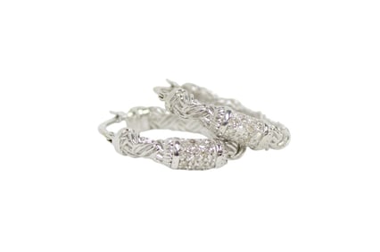 .22ct diamond in sterling hoop earrings
