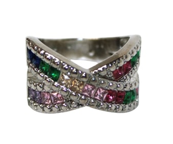 1.5ct lab created tourmaline in sterling silver ring