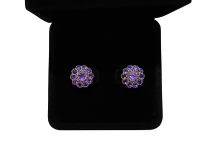 3.0ct amethyst in sterling silver earrings