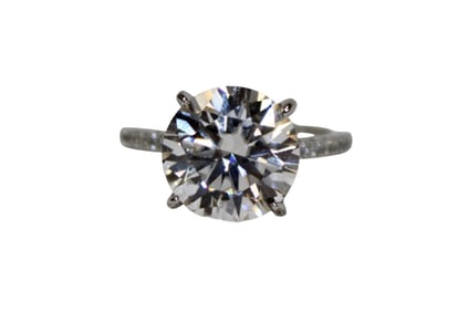 5.0ct moissanite ring in sterling silver with GRA