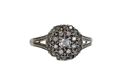 Natural diamond size 8 ring in sterling silver