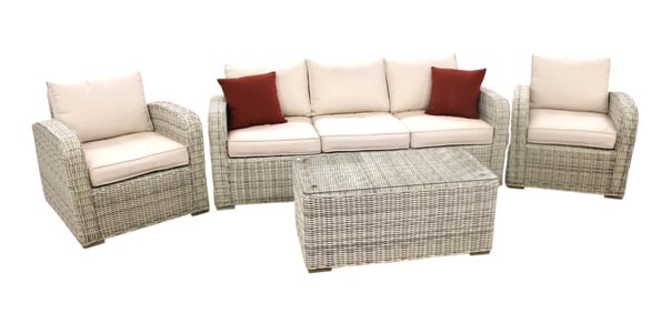 Quality 4pc. resin wicker all season patio seating set