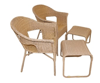 Nice 4 piece natural resin wicker patio set