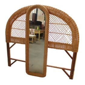 Wicker full headboard, hollywood frame & mirror
