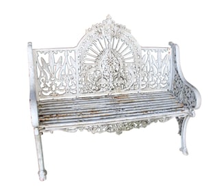 Fantastic antique ornate cast iron garden bench