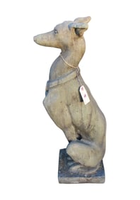 Cast stone bronze wash greyhound garden statue
