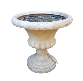 Composition garden urn planter