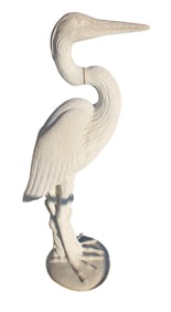 Vintage cast stone full life size heron