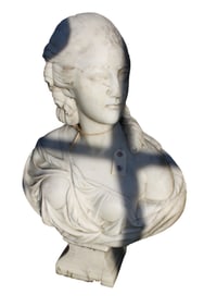 Semi antique italian white marble bust