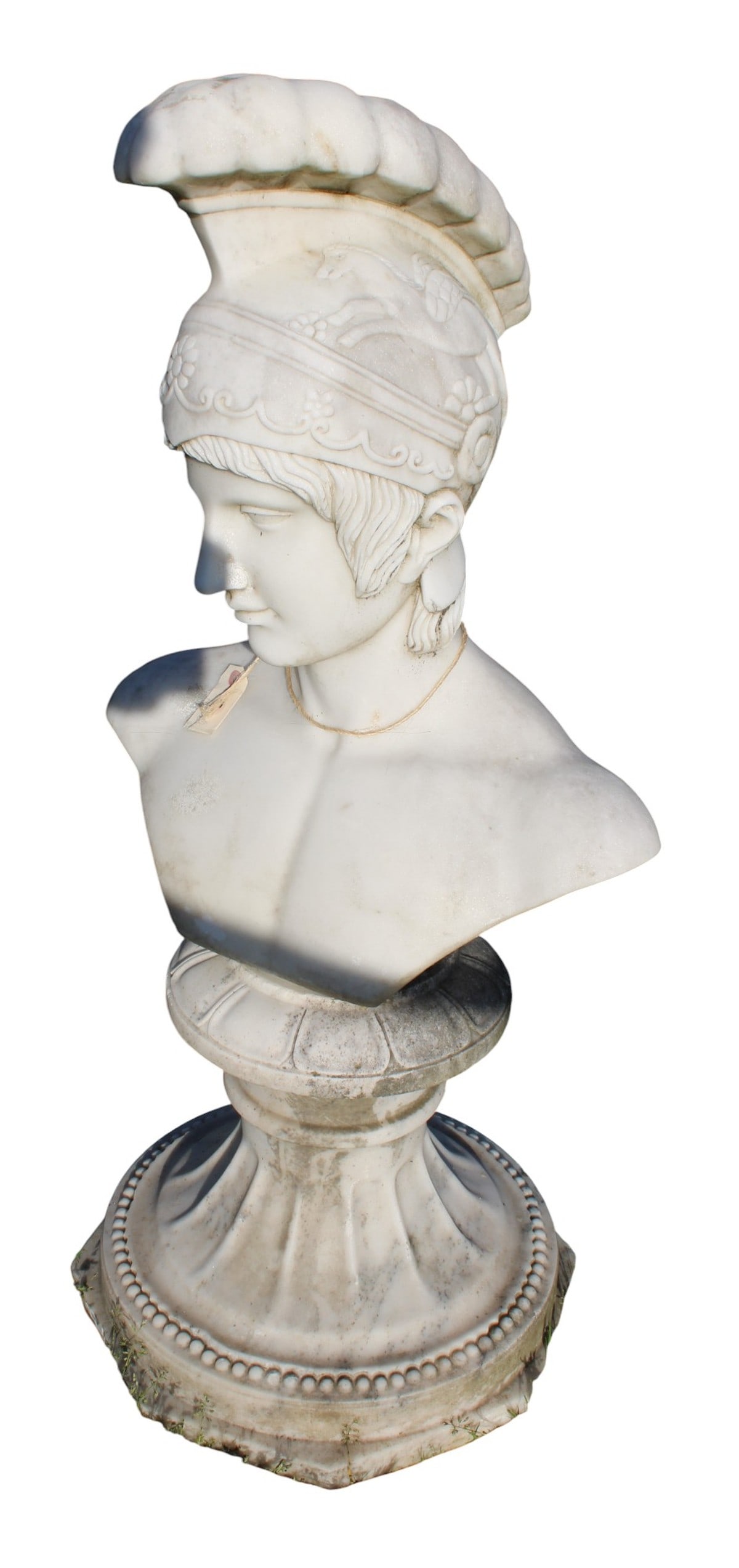 Vintage italian marble Roman Solider on pedestal (1 of 5)