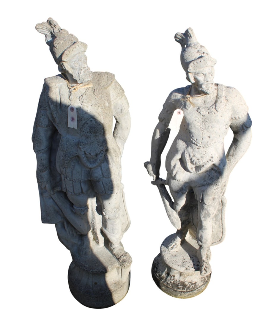 2 cast stone conquistador solider statues (1 of 4)