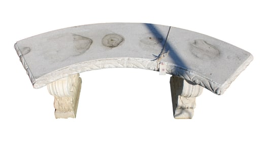 Vintage cast stone 3 part arched bench