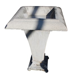 Vtg cast stone water pedestal garden feature