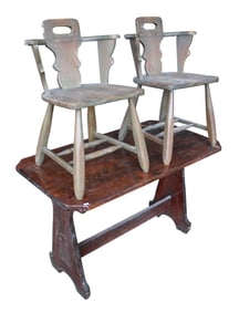 Vintage 3 piece tavern table with 2 chairs