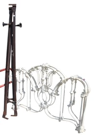 Victorian style white painted full / double metal bed