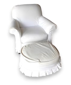 Upholstered 2 piece club chair and ottoman