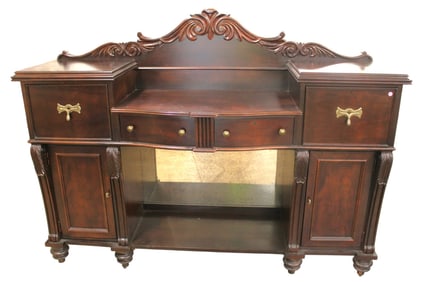 Stanley antique style carved mahogany buffet