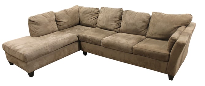2 section fabric sleeper sofa chaise
