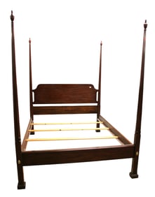 Henkel Harris mahogany pencil post queen size bed