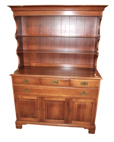 Henkel Harris solid cherry 2 piece open front hutch