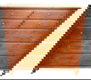 Ethan Allen solid cherry high chest with jewelry box