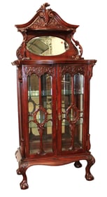 Beautiful highly carved and ornate mahogany curio