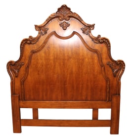 Century Furn. highly carved cherry queen size headboard