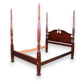 Solid cherry 4 poster queen size bed with rails