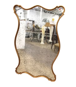 Vintage iron frame mirror with antique style glass