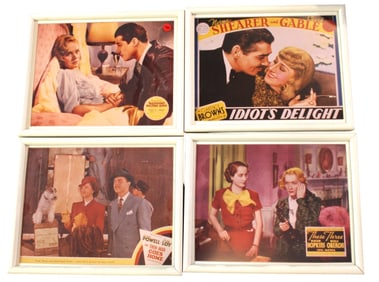 4 vintage framed movie lobby card age unknown. 12"h 15"w