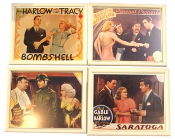 4 vintage framed movie lobby card age unknown. 12"h 15"w