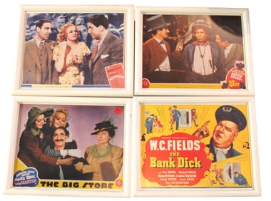 4 vintage framed movie lobby card age unknown. 12"h 15"w