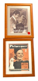 2 vintage framed movie lobby card age unknown. 11"h. 9"w