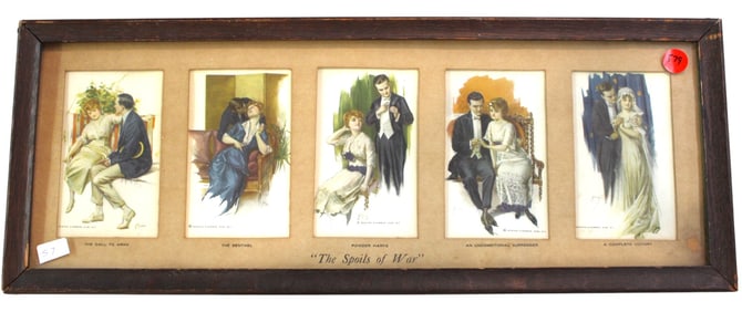 Antique framed post-card prints titled Spoils of War