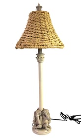 Modern 3 monkey stick lamp hear/speak/see no evil