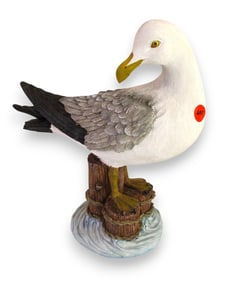 Composition carved seagull, nice detail. 11"h x 9"w x 4"d