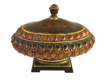 Composition decorator urn. 12"h x 16"l x 10"d