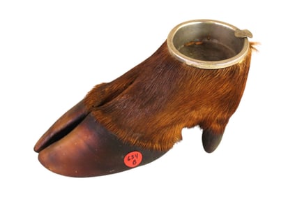 Antique hoof foot ashtray