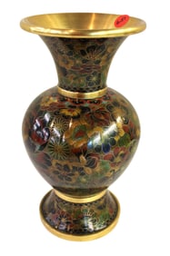 Vintage cloisonne vase. 10"h x 6"diameter