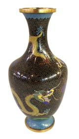 Vintage cloisonne vase. 9.5"h x 4.5"diameter