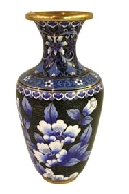 Vintage cloisonne vase. 9"h x 5"d diameter