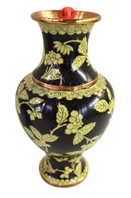 Vintage cloisonne vase. 9.5"h x 5.5"diameter